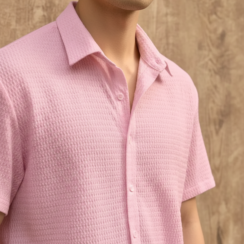 Pink Shirt - Collar Detail