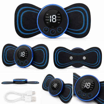 Mini Butterfly Massager – Wireless EMS & TENS Muscle Relief Pad for Neck, Back & Shoulders