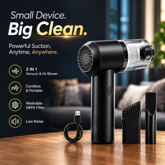 2-in-1 Portable Vacuum Cleaner – Handheld Vacuum & Blower for Home & Car