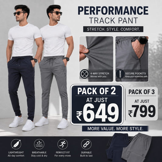 Men's Lycra Track Pants – Stretchable Slim-Fit Joggers for Gym & Casual Wear
