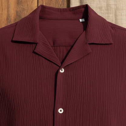 Burgundy Shirt - Collar Detail