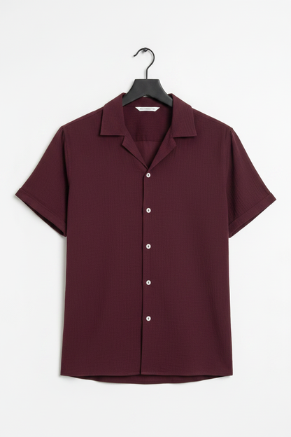 Burgundy Shirt - White BG
