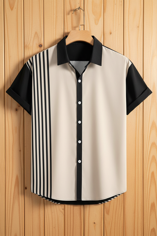 Color Block Shirt - Wooden Background